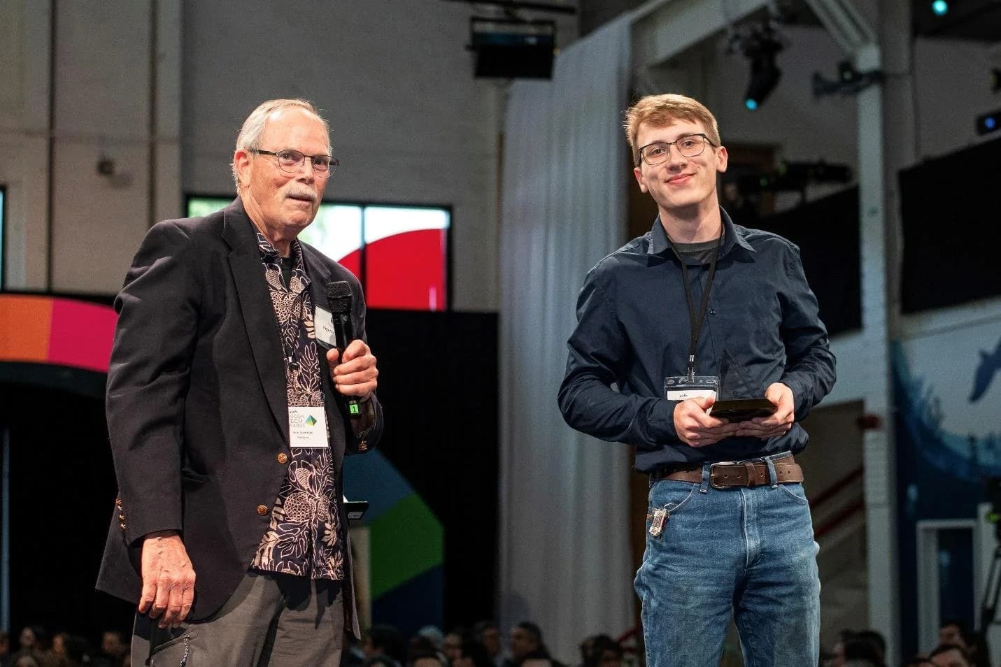 Dwayne Wallace receiving the 2024 Oregon Tech Student of the Year award